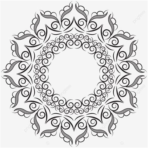 Mandala Border Alpona Vector, Mandala, Border, Alpona PNG and Vector ...