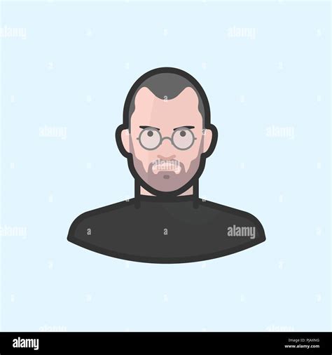 Steve Jobs with glasses and black turtleneck sweater Stock Photo - Alamy