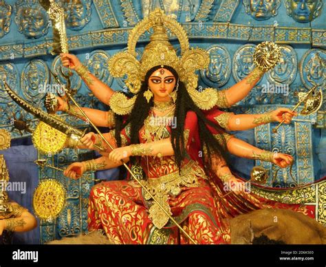 durga idol of kolkata durga puja festival Stock Photo - Alamy