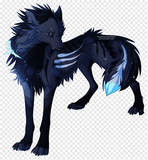 Black And Blue Anime Wolf