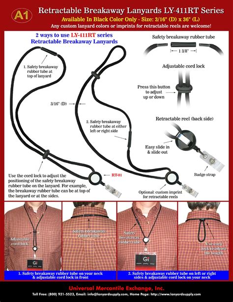 A1 Retractable Safety Lanyard, Retractable ID Lanyards Sample Saty ID Application Instructions ...