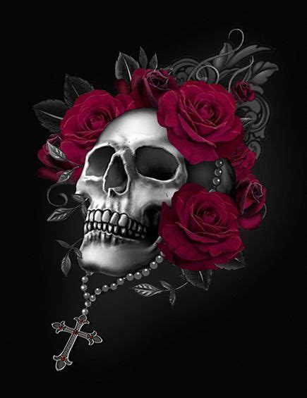 Skull and Roses | Skull tattoo design, Skull tattoo, Skull artwork