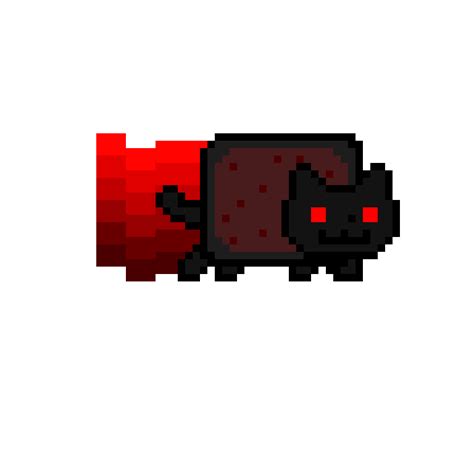 Evil neon cat pixel art