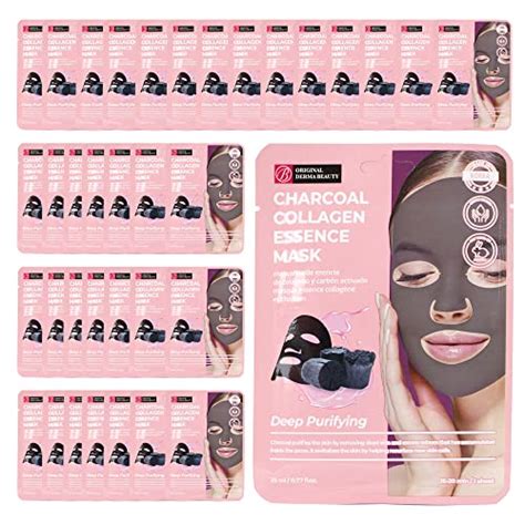 Innerest Unique Derma Magnificence Collagen Face Masks 36 PK Deep Purifying Charcoal Face Masks ...