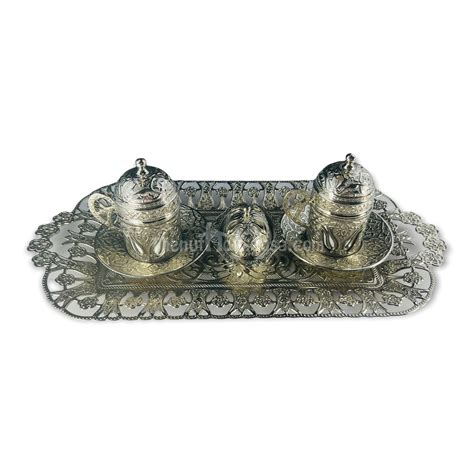 Silver Turkish Coffee set 2pc 24053 – The Nut House