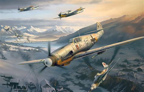 Wallpaper IL-2, Air force, Dogfight, Luftwaffe, Messerschmitt Bf.109, single-engine piston ...