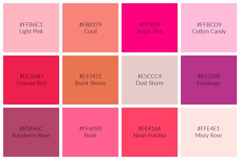 149 Shades of Pink: Names, Hex, RGB, CMYK Codes - Home design