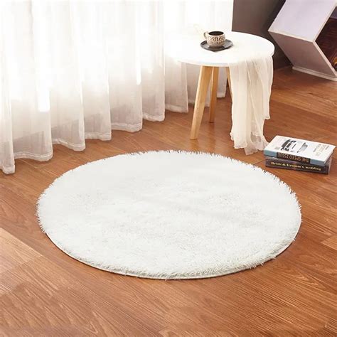 white color Round Rug Carpet Living Room Carpet Kids Room Rugs Soft and ...