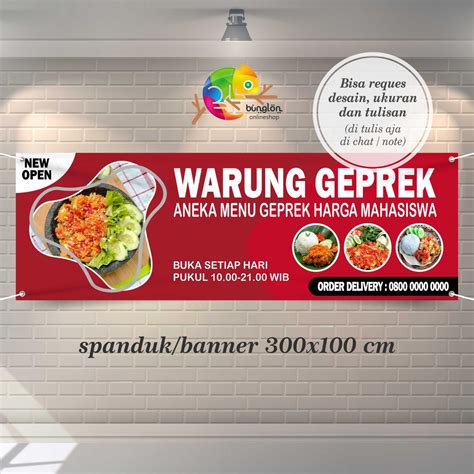 Jual Spanduk, Banner Contoh Warung Geprek, Warung Makan | Shopee Indonesia