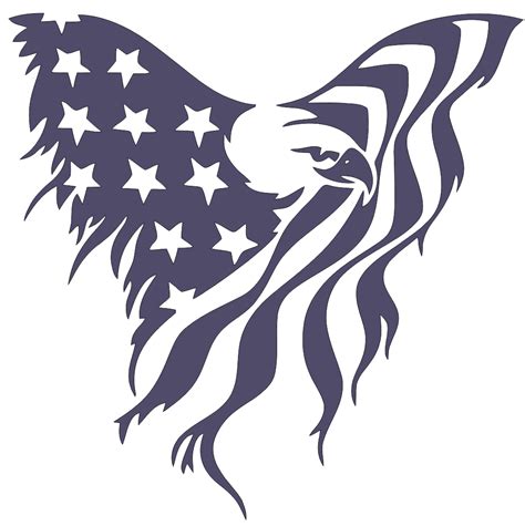 Metal Art DXF Files Flying Eagle american flag DXF - Free Vector