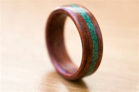 2 pcs wooden wedding bands set wood engagement ring | Etsy