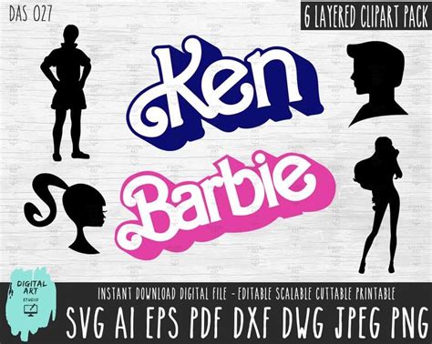 Barbie Ken SVG Layered Pack Barbie Ken Printable Clipart | Etsy in 2022 | Clip art, Barbie ...