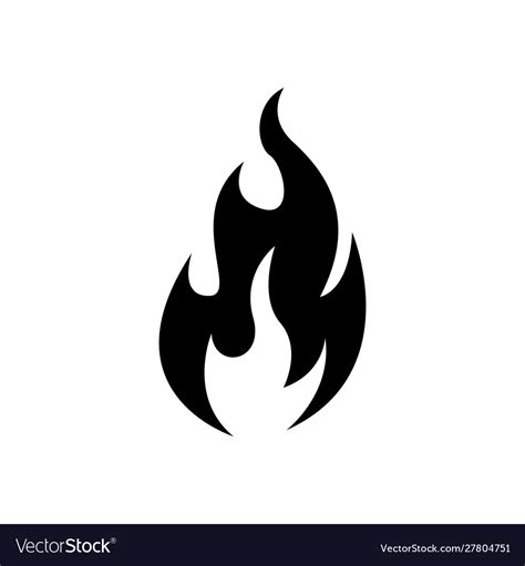 Fire flame icon black icon isolated on white Vector Image