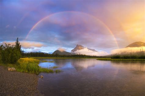 Download Lake Nature Rainbow HD Wallpaper