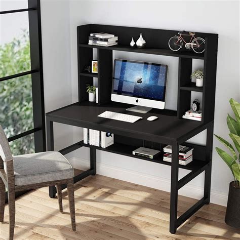 Tribesigns Computer Desk with Hutch, Modern Writing Desk with Storage Shelves, Office Desk Study ...