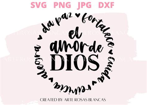 El Amor de Dios svg Spanish svg Frases Positivas - Etsy México