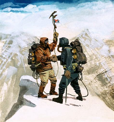 Edmund Hillary and Sherpa Tenzing Norgay on the summit of … stock image | Look and Learn