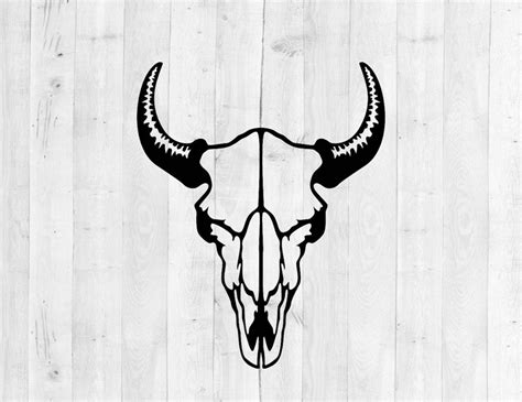 Animal Skull SVG Cow Skull Vector Vinyl File Cuttable Digital Download Buffalo Cricut T-shirt ...