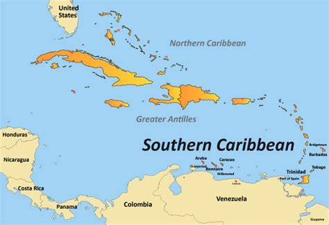 Caribbean Map Tourist Attractions - TravelsFinders.Com