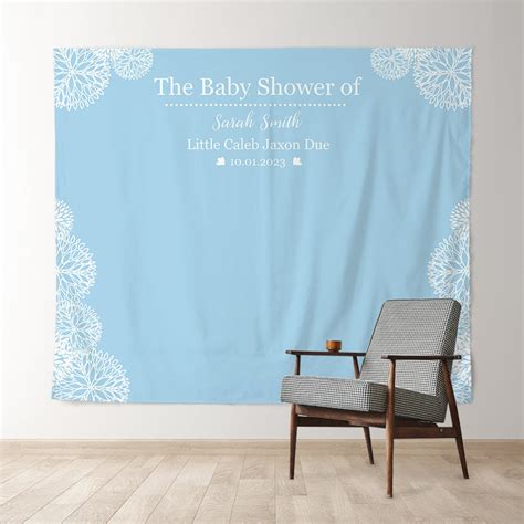 Personalized Blue Baby Shower Backdrop For Boy – Lofaris