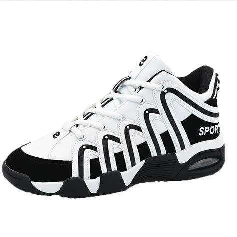 Unisex Women Basketball Shoes High Top Leather Female Sport Basketball Shoes Black Lace Up Male ...