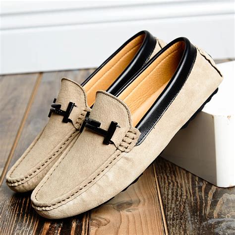 Suede Leather Mens Casual Loafers Luxury Brand Top Men's Casual Shoes ...