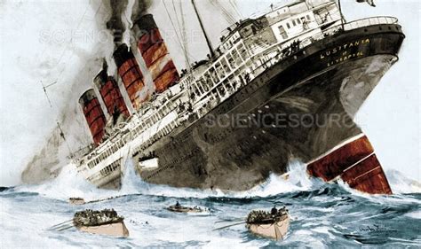 WWI, Sinking of the RMS Lusitania, 191 | Stock Image - Science Source Images