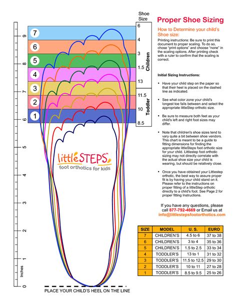 Shoe Size Chart Print Out