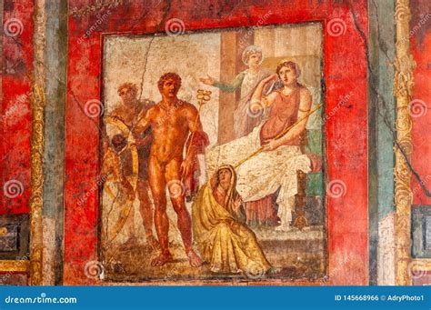 Pompeii, the Best Preserved Archaeological Site in the World, Italy. Frescoes on the Interior ...