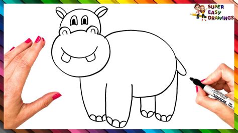 Easy Hippo Drawing