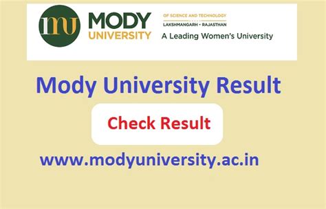 Mody University Result 2024 Check Link www.modyuniversity.ac.in