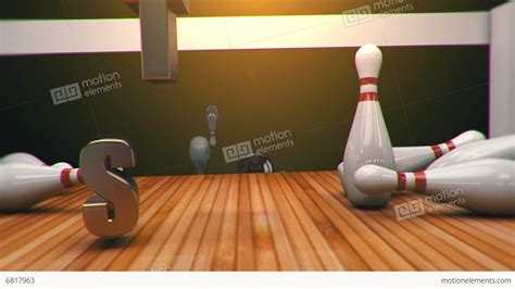 Bowling Strike Realistic Timewarp 3d Animation Stock Animation | 6817963