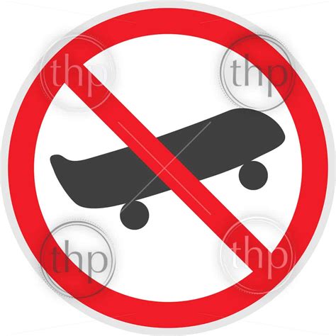 No skateboarding sign in vector depicting banned photo - Microstock Man