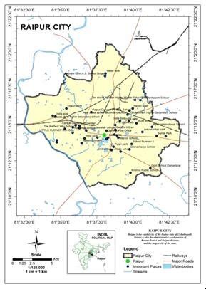 Location map of Raipur, Chhattisgarh, India Figure 4. Sampling map for ...