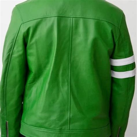 Mens Alien Green Ben 10 Leather Jacket