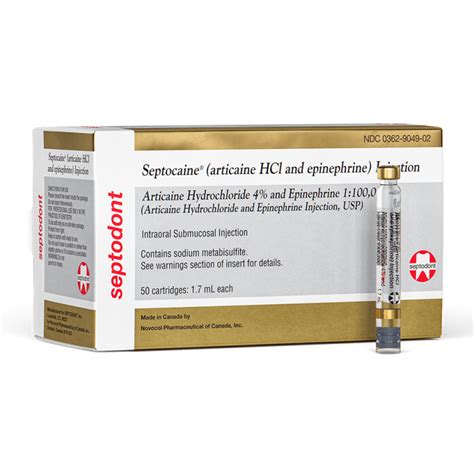 Septocaine 1:100,000 for local, infiltrative, or conductive anesthesia