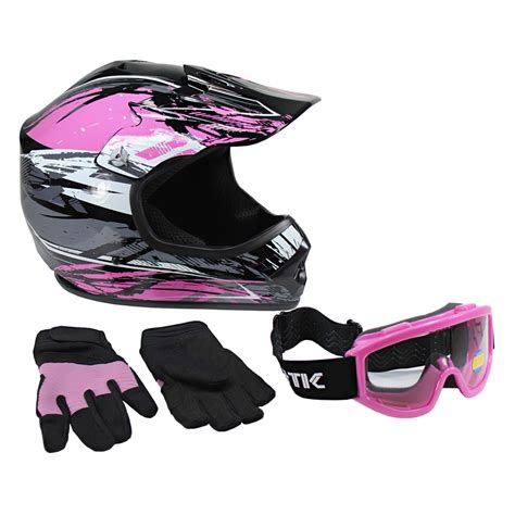 Lunatic Youth MX / ATV Helmet, Goggles & Gloves - DOT Approved - Boys ...