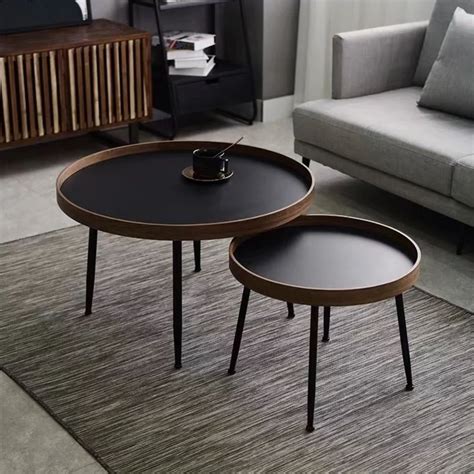 ADDISON Black Walnut Round Nesting Coffee Tables — Wholesale Antique ...