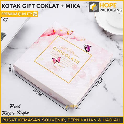 Jual Kotak Gift Coklat Valentine + Mika/ Tray Bento Kotak Brownis Kue Bolu Coklat/ Kemasan ...