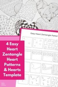 Zentangle Heart Patterns Step by Step