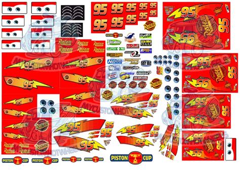 Lightning McQueen 'Cars' Decals | Custom Hot Wheels & Model Cars