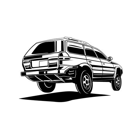 car silhouette car black and white car lineart 3559299 Vector Art at ...