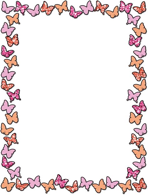 Border Design Butterfly Pink