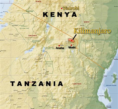 Kilimanjaro Locator Map - Kilimanjaro and East Africa - Maps and Graphs ...