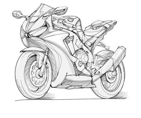 How to draw a motorbike with pencil step-by-step drawing tutorial