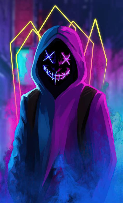 1280x2120 Mask Neon Guy iPhone 6+ ,HD 4k Wallpapers,Images,Backgrounds ...