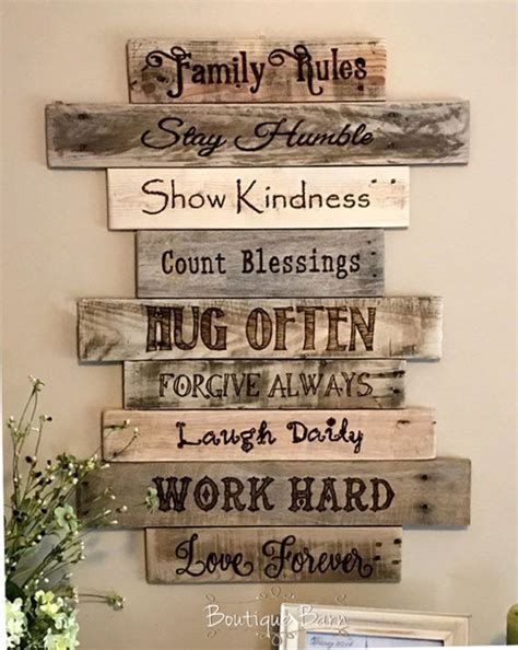 family rules rustic sign rustic wall art & decor ideas from craft-mart #CountryDecoration # ...