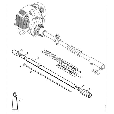 Stihl KB-KM Bristle Brush (KB-KM Bristle Brush) Parts Diagram, KB-KM Drive tube assembly