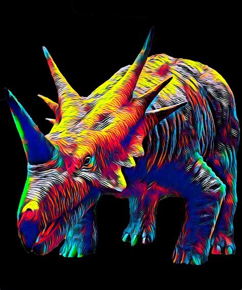 Cool Dinosaur Color Designed Creature Digital Art by Super Katillz