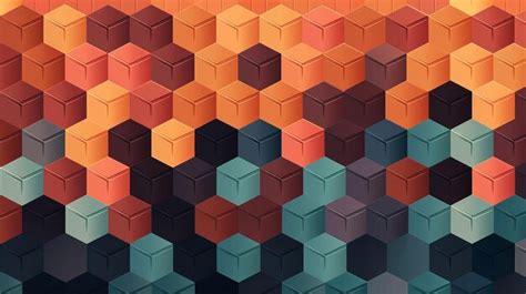 Premium AI Image | Vibrant Geometric Background With Dark Orange And Teal Colors